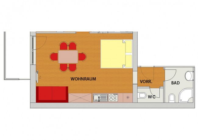 Grundriss Studio Superior - Wohnbeispiel